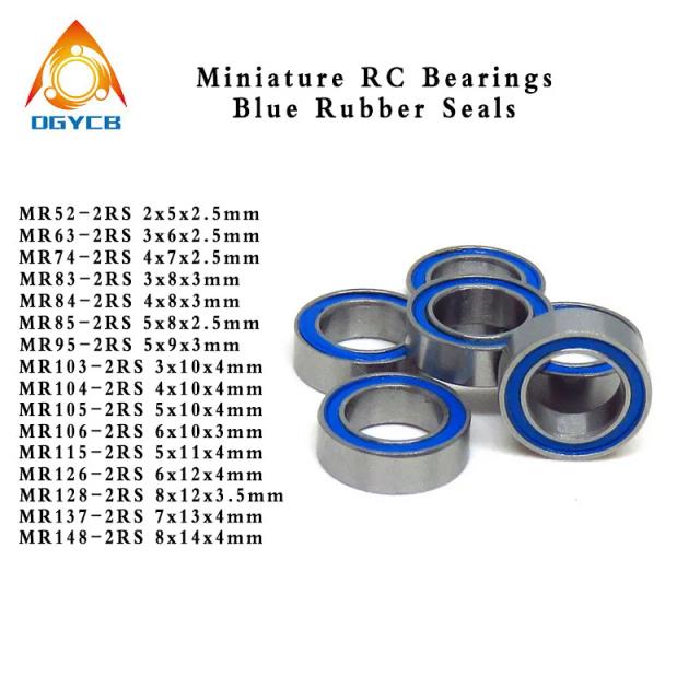 MR85-2RS Rolamentos de Esferas em Miniatura 5x8x2.5mm 10 Peças ABEC-3 Vedações Azuis