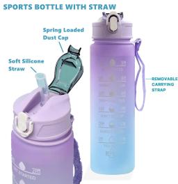1-10 pces grande capacidade 750ml caneca esportiva resistente a quedas alça de transporte caneca de palha gradiente caneca de textura premium na caneca - Image 2