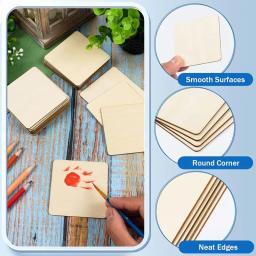 Fatias de madeira natural para pintura, peças inacabadas, escrita e escultura, artesanato DIY, decorações domésticas, 10cm, 50pcs - Image 3