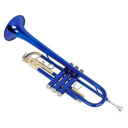 SLADE-Bb Tone Azul Trompete Com Válvula De Pressão, Corpo De Latão, Colorido, Instrumento Chave Dourada, Acessórios De Limpeza - Image 5