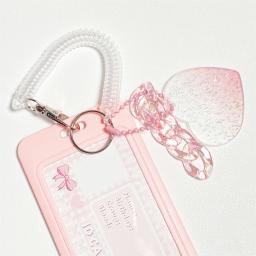 Porta-cartões K-pop com pendente, ecrã fotográfico, cartão postal, estojo protetor, identificação de crédito, cartão bancário, Ins, rosa, azul - Image 5