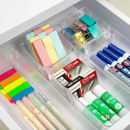 Organizador de gaveta clara com divisor, caixa de armazenamento transparente, caixas para utensílio, cosméticos, mercearia, cozinha, talheres - Image 3
