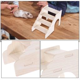 Escada De Escalada De Madeira Para Pequenos Animais De Estimação, Brinquedo De Plataforma, Gaiola De Rato De Madeira, Hamster e Cobaia, Gerbil e Hamster - Image 4