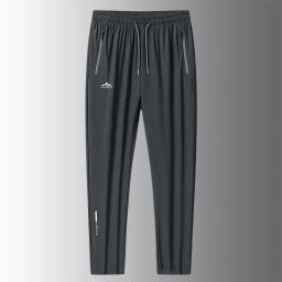 Calça reta de seda de gelo respirável masculina, calça casual, estiramento rápido, esportes de ginástica, corrida, verão, tamanho grande, 7XL, 8XL - Image 6