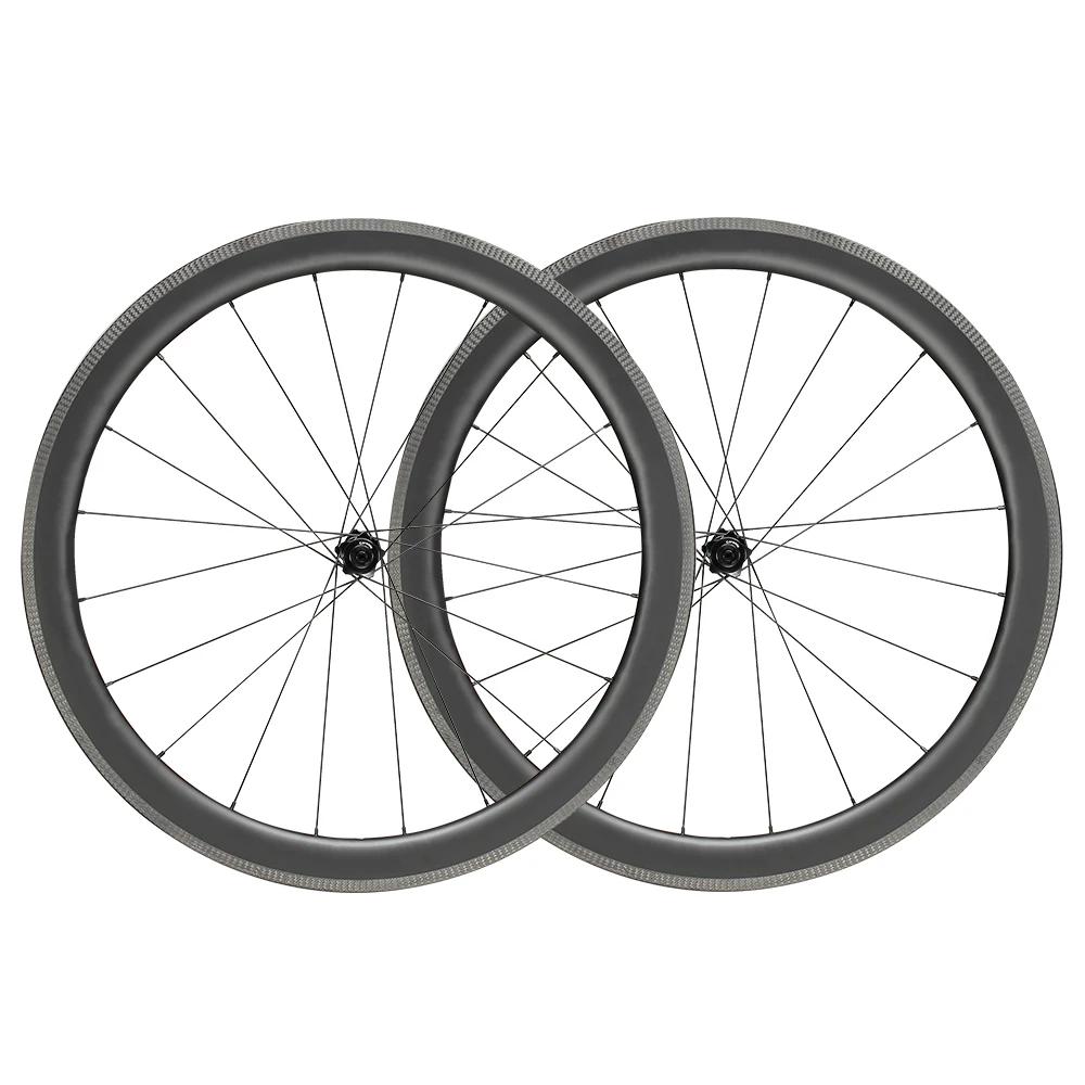 Ryet rodas de carbono para bicicleta de estrada, 700c v-brake, super leve, aro de freio, clincher, sem câmara de ar, hg xdr, hub 1423 raios, jantes de bicicleta - Image 1