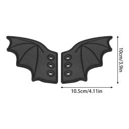 1 par de asas de sapato de morcego brilhante bordado diy decorações de charme para tênis roupas cadarços punk acessório de presente de halloween - Image 4