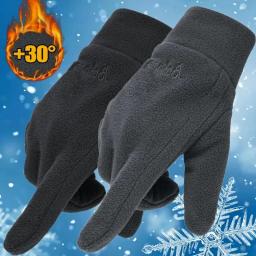 Luvas térmicas grossas masculinas e femininas, Dedo cheio, à prova de vento, Quente, Velo, Resistência ao frio, Ao ar livre, Esqui, Ciclismo, Luvas, Inverno - Image 2