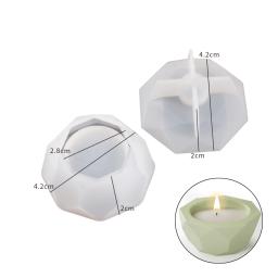 Molde De Silicone De Vaso De Concreto, Octagon Diamante Forma Artesanato, Jarra De Vela, Fabricação De Gesso, Resina Epóxi, Caixa De Armazenamento De Jóias, DIY - Image 2