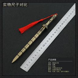 22 cm banhado a ouro maça de cobre forjado antigo metal chinês armas frias modelo decoração de casa artesanato coletar brinquedos de equipamentos de boneca dropshipping atacado venda quente presentes novo presente de c - Image 5