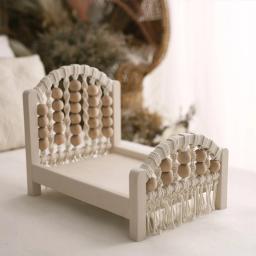 Adereços para fotografia de recém-nascidos, cama de bebê artesanal, móveis retrô, acessórios para fotos de bebê, menina, menino, posando, cenário de cama - Image 2