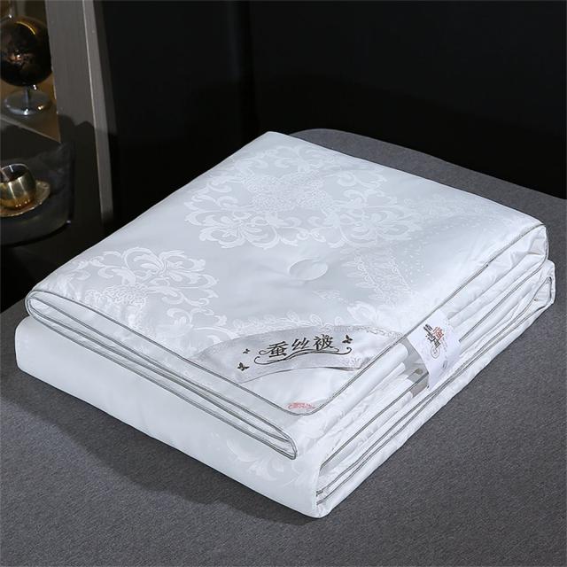 Colcha de Seda Luxuosa Lanlika Branca com Consolador 100% em Jacquard, Ideal para Todas as Estações - Cama de Casal e Rei, 1 Peça