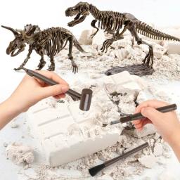 Kits de escavação fóssil de dinossauro educação arqueologia requintado conjunto de brinquedos jurássicos jogo de ação crianças figura esqueleto modelo presente - Image 1