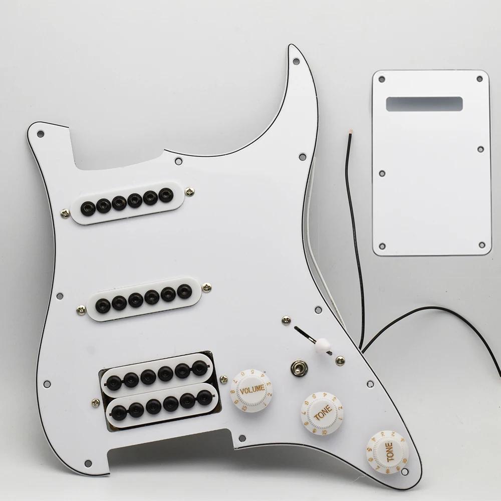 SSH-guarda-chuva tipo carregado Prewired Pickguard, Tom Volume Control com backplate de guitarra para guitarra ST, branco e preto - Image 1