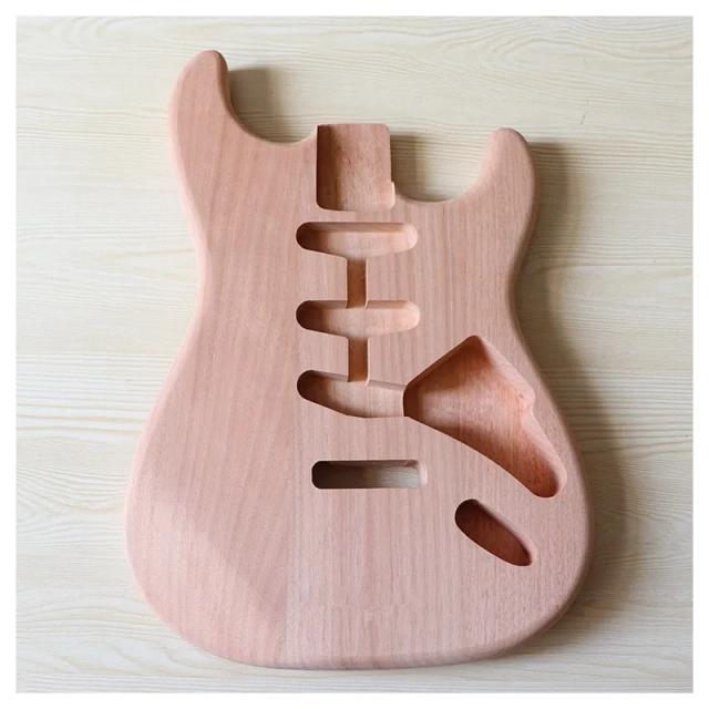 Guitarra Elétrica de Mogno em Cor Natural - Acessórios DIY para Instrumentos Musicais sem Pintura