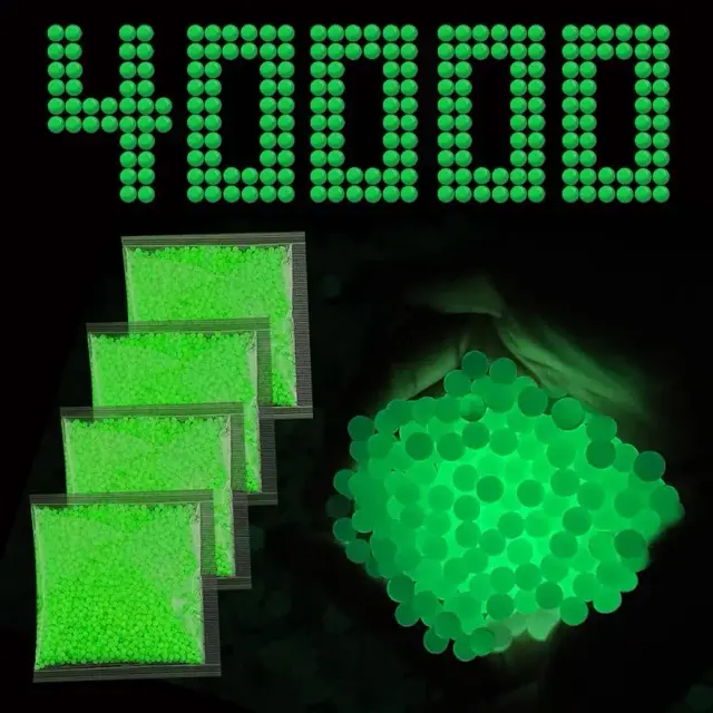 Bolas de Gel Luminoso para Splatter Gel: Munição Brilhante no Escuro para Blasters, 4 Pacotes de 7-8mm
