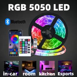 Luz de fundo LED para decoração do quarto, Romantique TV decoração, USB, Bluetooth, controle APP, sinta-se livre, colar, 5050, 1-20m, 12LED - Image 1