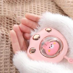 Aquecedor de mão mini reutilizável USB recarregável, aquecimento rápido, pata bonito do gato, pacote de aquecimento instantâneo, inverno frio, 1pc - Image 3