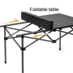 Mesa De Rolo De Ovo De Alumínio Para Acampamento Ao Ar Livre, Mesas Dobráveis De Piquenique Portátil, Extensível Desk Corner, Acessórios De Pesca - Image 6