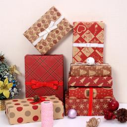 Papel De Embrulho De Presente De Natal, Festa De Aniversário, Papel Artesanato DIY De Casamento, Xmas Elements Collection Gift Box, Papéis De Embalagem - Image 4