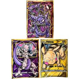 Cartas Colecionáveis Mewtwo Gengar, Personagens de Animação, Anime, Jogo Clássico, Toy Gift, Pocket Monsters, Estilo Pintura - Image 6