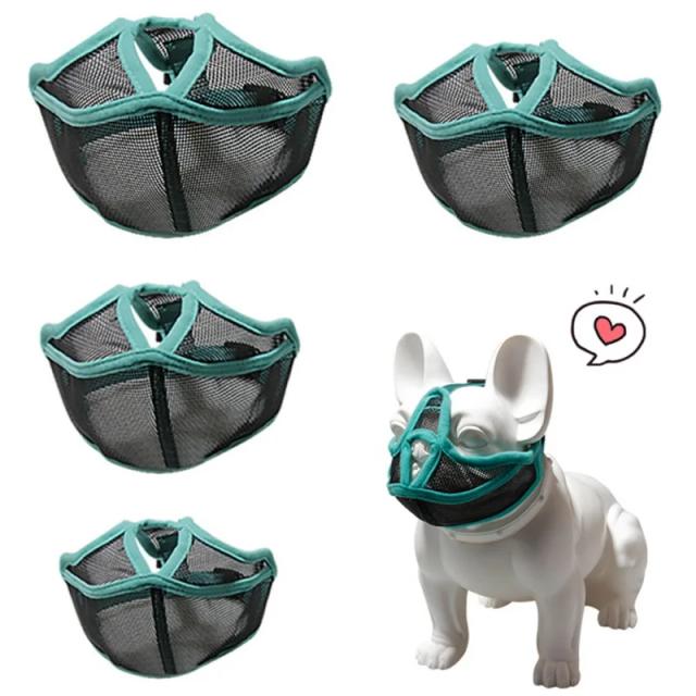 Máscara Ajustável para Cães: Malha Respirável para Buldogues Franceses e Pugs, Controle de Latidos e Conforto ao Ar Livre