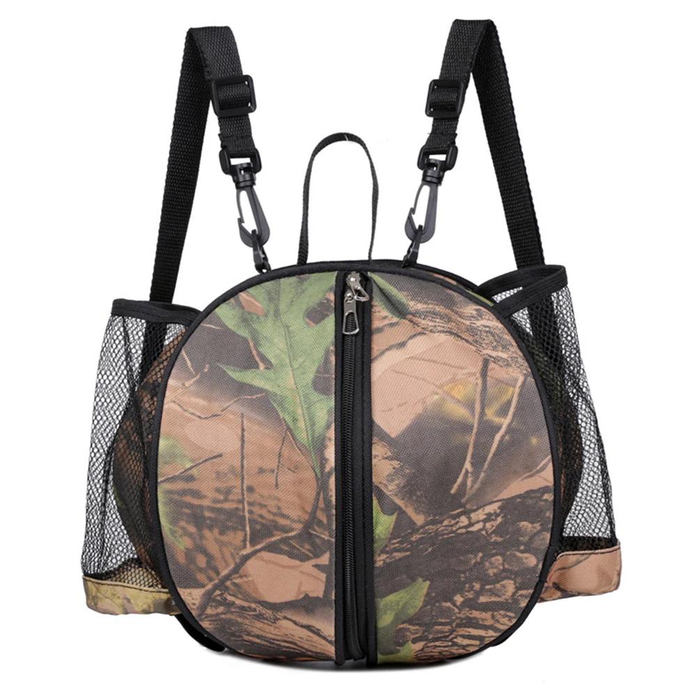 Bolsa de ombro de malha redonda portátil, Sacos de bola de futebol, Alça de ombro removível, Gancho com zíper, Esportes ao ar livre - Image 1