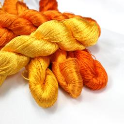 100% linha de seda bordado à mão ponto cruz 1 peça 400m linha de bordado de seda série amarela 10 cores puras - Image 3