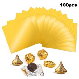 Papel De Embrulho Quadrado De Doces, Alumínio Tin Foil Wrappers, Açúcar Wraps, 100 Pcs - Image 1