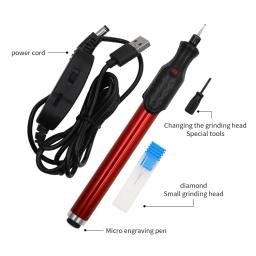 Caneta de Gravura Elétrica, Artesanato de DIY, Escritura, Ferramenta de Escultura em Miniatura, USB, 5V, Ajuste para Plástico, Madeira, Pedra, Metal, Alumínio, Diamante - Image 2