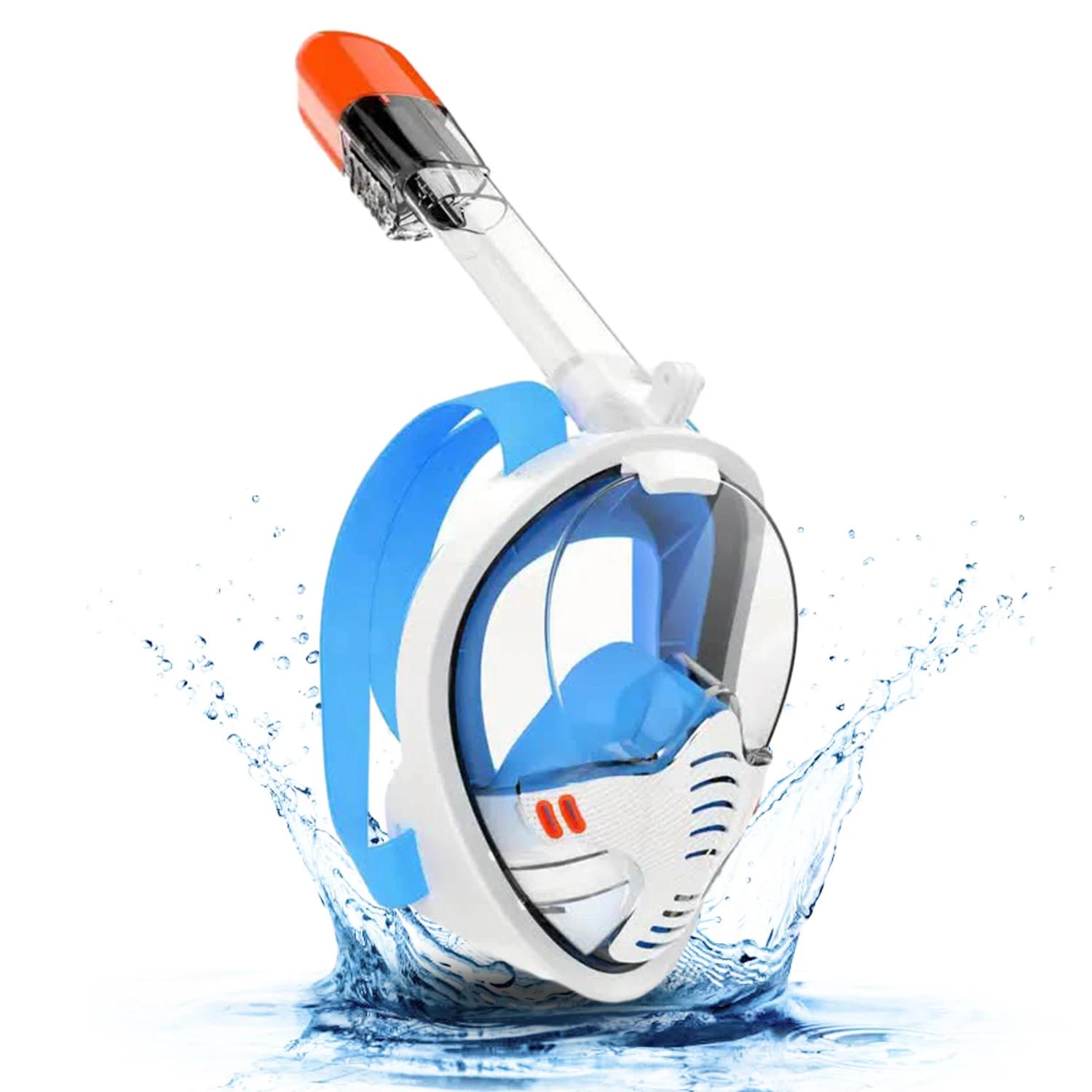 1pc máscara facial completa de snorkel, máscara de mergulho removível antiembaçante, com alças ajustáveis - Image 1