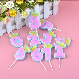 1 pçs bonito doce cor feliz aniversário número velas 0-9 para crianças adulto meninas festa de aniversário coroa velas bolo 2022 novo - Image 3