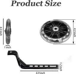 Estabilizador de rodas para crianças, Flash Mute, kit de bicicleta montado para meninos e meninas, 12, 14, 16, 18, 20 Polegada - Image 3