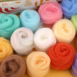 Fenrry-Fibra de lã macia, Artesanato DIY, Materiais de feltragem de agulhas, Ferramenta para iniciantes, 48 cores, 5g, 10g, 20g, 50g - Image 3