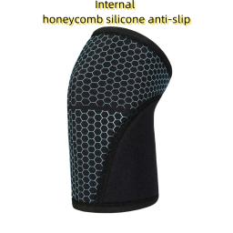 Joelheira neoprene para levantamento de peso, suporte para treinamento de força com favo de mel, silicone antiderrapante, homens e mulheres, 7mm - Image 3