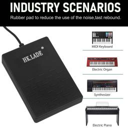 Pedal de sustentação compacto para Piano Digital, teclado eletrônico, sintetizadores com interruptor de polaridade, Pedal antiderrapante, ABS - Image 5