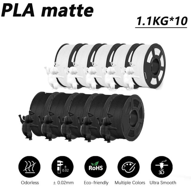 Filamento Fosco JAYO 1,75mm para Impressoras 3D - PLA, PLA Meta, PETG e PLA Plus em 10 Rolos