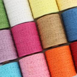 Fio De Palha De Raffia Natural Para Malha De Mão, Linhas Coloridas, Chapéu De Crochê, Bolsa, Cesta De Almofada, Material De Tricô, 280-300m por Rolo - Image 2