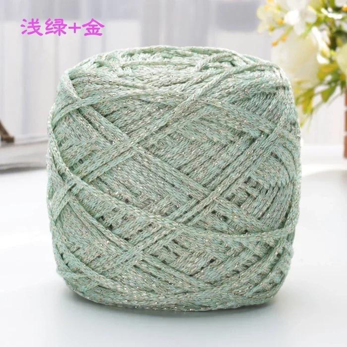 100gmetal cor prata seda crochê fios de tricô bordado fio de crochê alize inchado barato macrame fios - Image 1