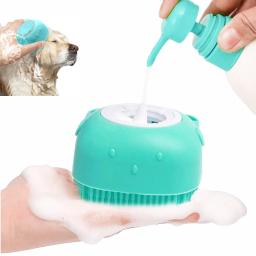 Escova de banho de silicone macio para pet, massageador para gel de banho, pente para cão e gato, utensílios de higiene - Image 1