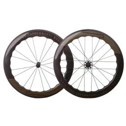 700c profundidade de carbono 6560 estrada v freio rodado dianteiro 16 buraco traseiro 24 buraco roda da bicicleta estrada clincher/tubelessrim freio - Image 3