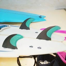 Prancha BiLong FCS Fins, Twin Tri Fin Um Conjunto, Tamanho G5, Desempenho De Fibra De Vidro, Núcleo Com Carbono, Tamanho M, Quilhas Surf Fin - Image 5