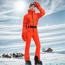 Conjunto de snowboard de inverno mulher 2025 quente respirável impermeável única placa dupla esportes ao ar livre à prova de frio ternos de esqui de uma peça - Image 1