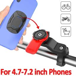 Suporte do telefone da motocicleta para a bicicleta, amortecedor, suporte do telefone, amortecedor da vibração, fechamento automático, anti-vibração, guiador de MTB, 4.7-7.2" - Image 1