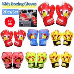 Luvas de treinamento de boxe de couro PU para crianças, luvas profissionais, muay thai respirável, sparring, karatê, kickboxing, 2pcs - Image 1