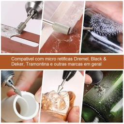 Kit 20 Brocas pontas diamantadas para Gravador Elétrico E Micro Retifica para Acabamento, Retoque, Escultura E Gravação - Image 2