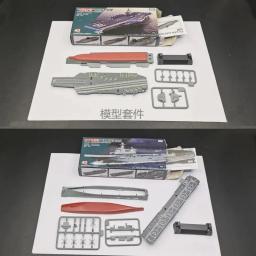 4D Montado Navio de Guerra Modelo, Anfíbio Aircraft Carrier Toy, China 055 Destroyer 075 Navio, Puzzle Militar, Coleções DIY, 8Pcs - Image 3