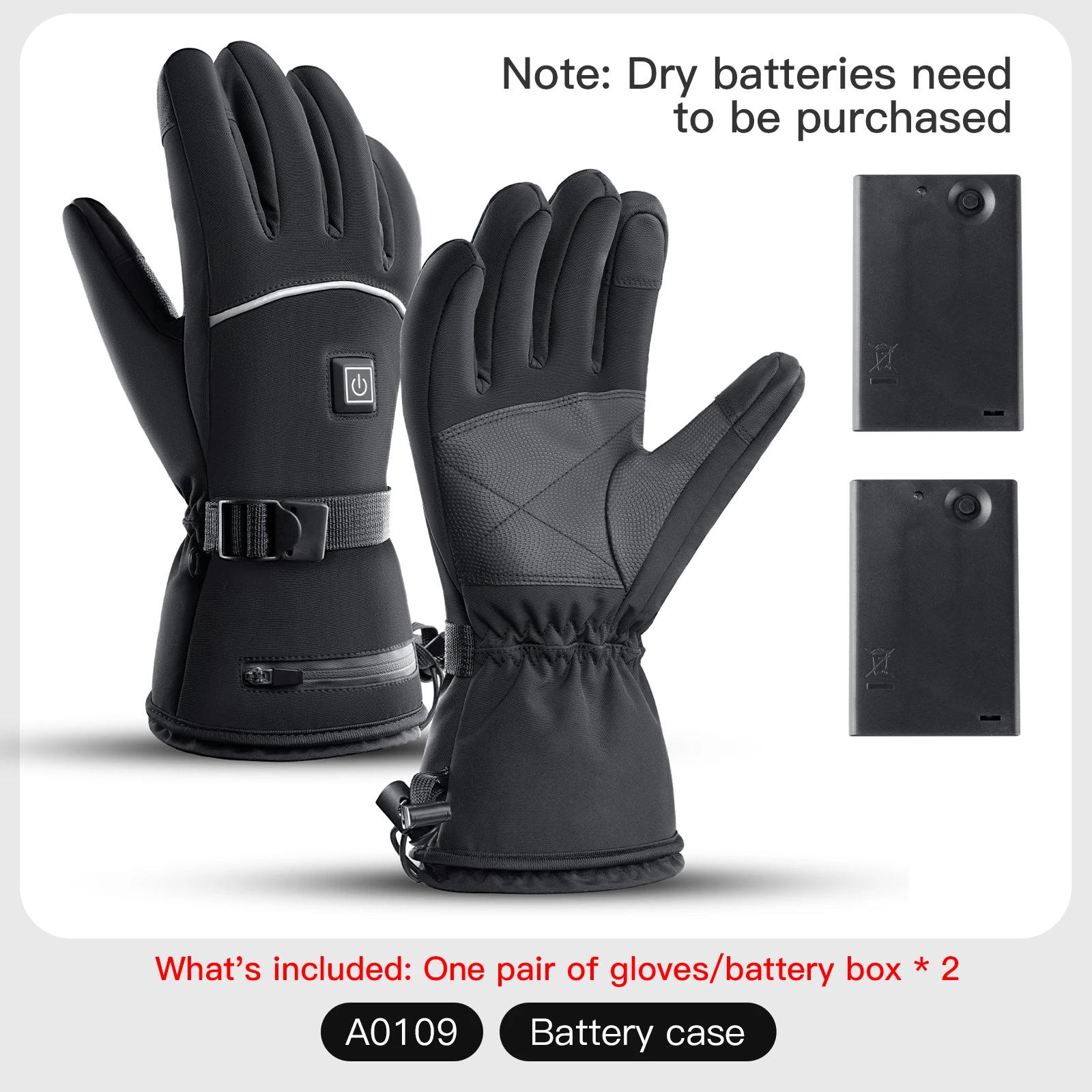 Luvas aquecidas elétricas da motocicleta inverno moto luvas aquecidas quente à prova dwaterproof água recarregável aquecimento luvas térmicas para snowmobile - Image 1