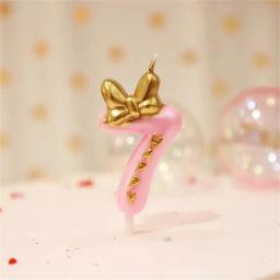 Cute Bowknot Aniversário Número Vela Princesa Príncipe 0-9 Número Velas Decoração Bolo Digital Candle Topper Cupcake Party Candles - Image 6