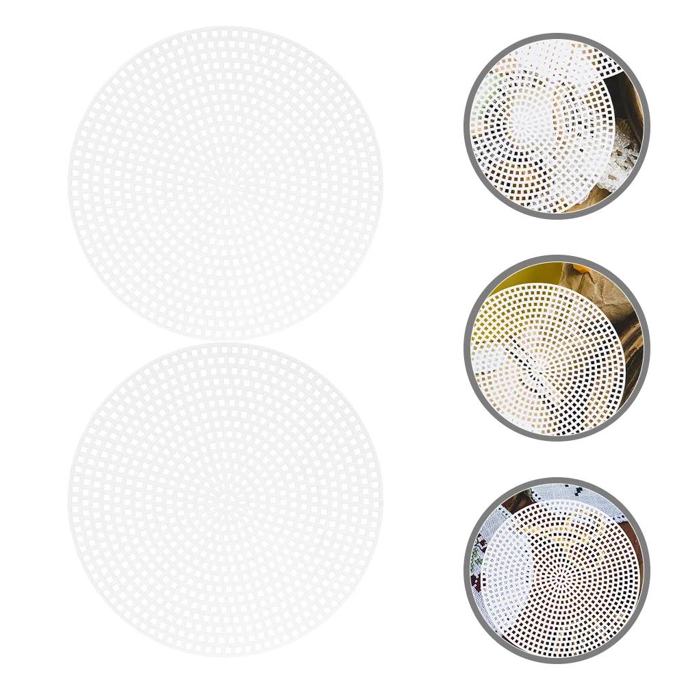Round Blank Canvas Mesh Mesh Pads, Ponto Cruz, Grid Board Sewing, Plastic Craft Screen Círculo, 20 Pcs - Image 1