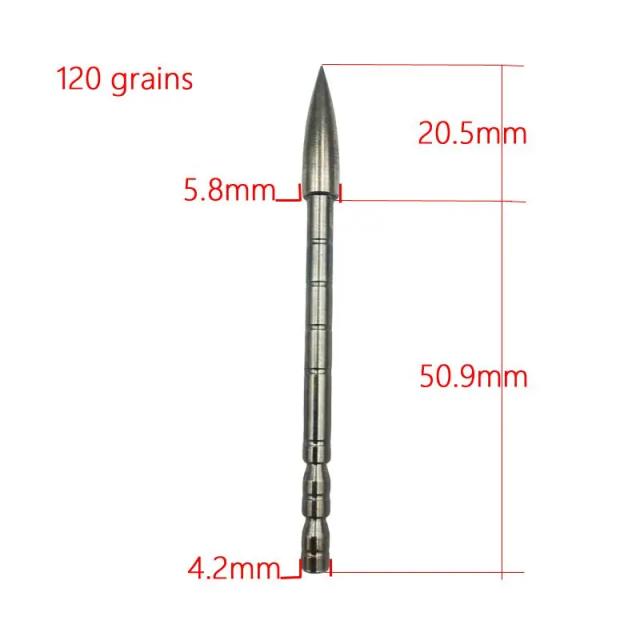 12pçs 4.2mm cabeça de seta diy 80 100 120 grão ponta de bala para id 4.2mm eixo de seta cabeça de flecha acessório de tiro com arco